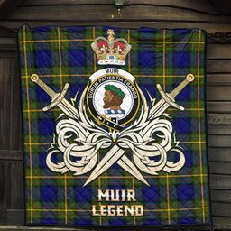 ScotsTee Shop Scottish Muir Clan Crest Tartan Quilt The Golden Sword of Courageous Legacy Quilt