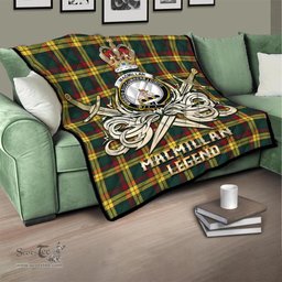 ScotsTee Shop Scottish MacMillan Old Modern Clan Crest Tartan Quilt The Golden Sword of Courageous Legacy Quilt
