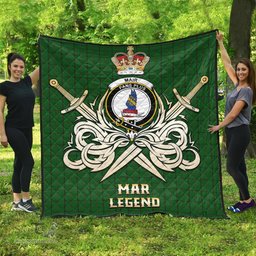 ScotsTee Shop Scottish Mar Tribe Clan Crest Tartan Quilt The Golden Sword of Courageous Legacy Quilt