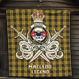 ScotsTee Shop Scottish MacLeod Clan Crest Tartan Quilt The Golden Sword of Courageous Legacy Quilt