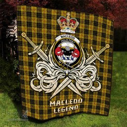 ScotsTee Shop Scottish MacLeod Clan Crest Tartan Quilt The Golden Sword of Courageous Legacy Quilt