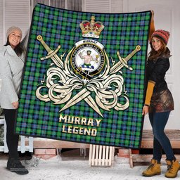ScotsTee Shop Scottish Murray of Atholl Ancient Clan Crest Tartan Quilt The Golden Sword of Courageous Legacy Quilt