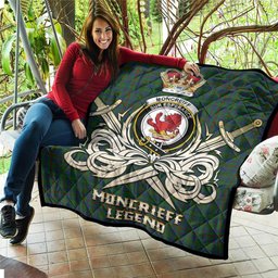 ScotsTee Shop Scottish Moncrieff of Atholl Clan Crest Tartan Quilt The Golden Sword of Courageous Legacy Quilt