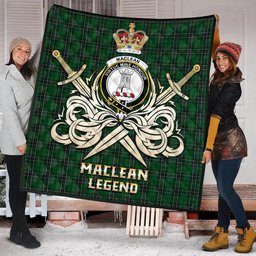 ScotsTee Shop Scottish MacLean of Duart Hunting Clan Crest Tartan Quilt The Golden Sword of Courageous Legacy Quilt