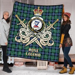ScotsTee Shop Scottish Rose Hunting Ancient Clan Crest Tartan Quilt The Golden Sword of Courageous Legacy Quilt