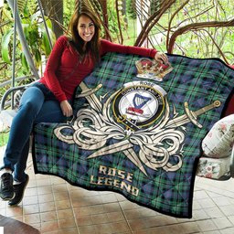 ScotsTee Shop Scottish Rose Hunting Ancient Clan Crest Tartan Quilt The Golden Sword of Courageous Legacy Quilt