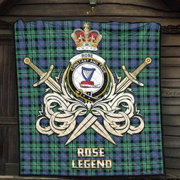 ScotsTee Shop Scottish Rose Hunting Ancient Clan Crest Tartan Quilt The Golden Sword of Courageous Legacy Quilt