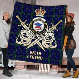 ScotsTee Shop Scottish Weir Clan Crest Tartan Quilt The Golden Sword of Courageous Legacy Quilt