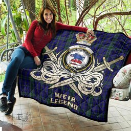 ScotsTee Shop Scottish Weir Clan Crest Tartan Quilt The Golden Sword of Courageous Legacy Quilt
