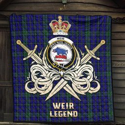 ScotsTee Shop Scottish Weir Clan Crest Tartan Quilt The Golden Sword of Courageous Legacy Quilt
