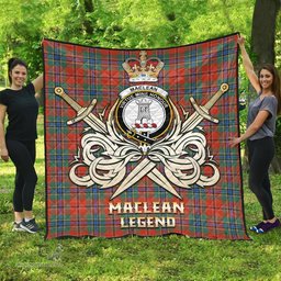 ScotsTee Shop Scottish MacLean of Duart Ancient Clan Crest Tartan Quilt The Golden Sword of Courageous Legacy Quilt