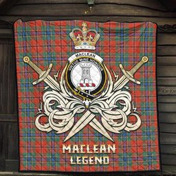 ScotsTee Shop Scottish MacLean of Duart Ancient Clan Crest Tartan Quilt The Golden Sword of Courageous Legacy Quilt