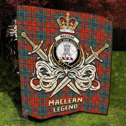 ScotsTee Shop Scottish MacLean of Duart Ancient Clan Crest Tartan Quilt The Golden Sword of Courageous Legacy Quilt