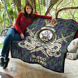 ScotsTee Shop Scottish Wood Modern Clan Crest Tartan Quilt The Golden Sword of Courageous Legacy Quilt