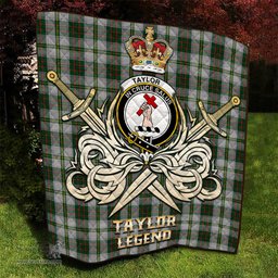 ScotsTee Shop Scottish Taylor Dress Clan Crest Tartan Quilt The Golden Sword of Courageous Legacy Quilt
