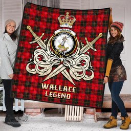 ScotsTee Shop Scottish Wallace Weathered Clan Crest Tartan Quilt The Golden Sword of Courageous Legacy Quilt