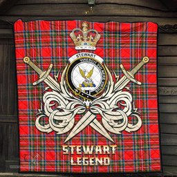 ScotsTee Shop Scottish Stewart Royal Clan Crest Tartan Quilt The Golden Sword of Courageous Legacy Quilt
