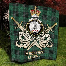 ScotsTee Shop Scottish MacLean Hunting Ancient Clan Crest Tartan Quilt The Golden Sword of Courageous Legacy Quilt
