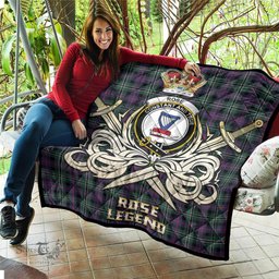 ScotsTee Shop Scottish Rose Hunting Modern Clan Crest Tartan Quilt The Golden Sword of Courageous Legacy Quilt