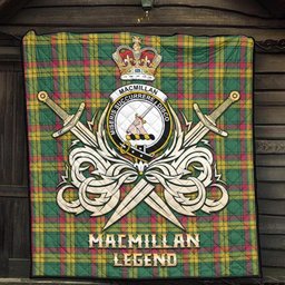 ScotsTee Shop Scottish MacMillan Old Ancient Clan Crest Tartan Quilt The Golden Sword of Courageous Legacy Quilt