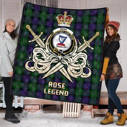 ScotsTee Shop Scottish Rose Hunting Clan Crest Tartan Quilt The Golden Sword of Courageous Legacy Quilt