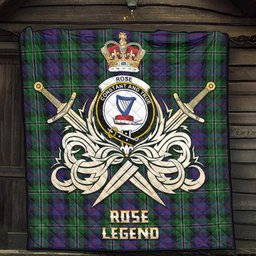 ScotsTee Shop Scottish Rose Hunting Clan Crest Tartan Quilt The Golden Sword of Courageous Legacy Quilt