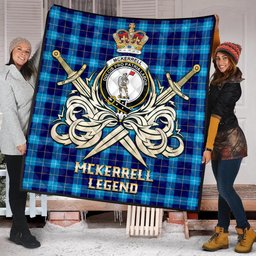 ScotsTee Shop Scottish McKerrell Clan Crest Tartan Quilt The Golden Sword of Courageous Legacy Quilt