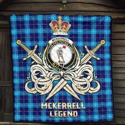 ScotsTee Shop Scottish McKerrell Clan Crest Tartan Quilt The Golden Sword of Courageous Legacy Quilt