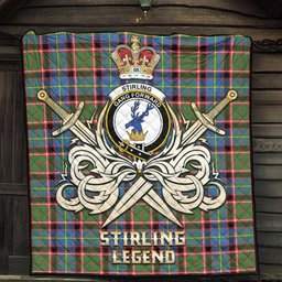 ScotsTee Shop Scottish Stirling Bannockburn Clan Crest Tartan Quilt The Golden Sword of Courageous Legacy Quilt