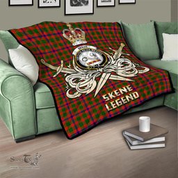 ScotsTee Shop Scottish Skene Modern Clan Crest Tartan Quilt The Golden Sword of Courageous Legacy Quilt