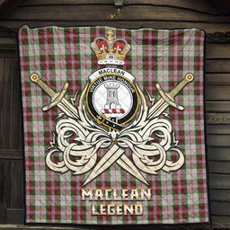 ScotsTee Shop Scottish MacLean Dress Clan Crest Tartan Quilt The Golden Sword of Courageous Legacy Quilt