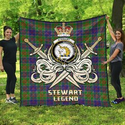 ScotsTee Shop Scottish Stewart of Appin Hunting Modern Clan Crest Tartan Quilt The Golden Sword of Courageous Legacy Quilt
