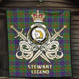 ScotsTee Shop Scottish Stewart of Appin Hunting Modern Clan Crest Tartan Quilt The Golden Sword of Courageous Legacy Quilt