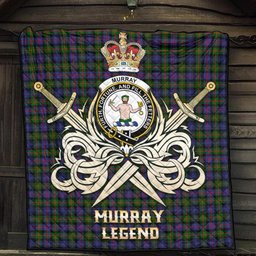 ScotsTee Shop Scottish Murray of Atholl Modern Clan Crest Tartan Quilt The Golden Sword of Courageous Legacy Quilt