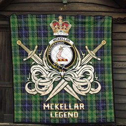ScotsTee Shop Scottish McKellar Clan Crest Tartan Quilt The Golden Sword of Courageous Legacy Quilt