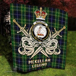 ScotsTee Shop Scottish McKellar Clan Crest Tartan Quilt The Golden Sword of Courageous Legacy Quilt