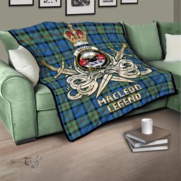 ScotsTee Shop Scottish MacLeod of Harris Ancient Clan Crest Tartan Quilt The Golden Sword of Courageous Legacy Quilt