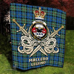 ScotsTee Shop Scottish MacLeod of Harris Ancient Clan Crest Tartan Quilt The Golden Sword of Courageous Legacy Quilt