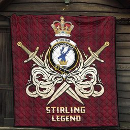 ScotsTee Shop Scottish Stirling of Keir Clan Crest Tartan Quilt The Golden Sword of Courageous Legacy Quilt