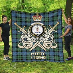 ScotsTee Shop Scottish McCoy Ancient Clan Crest Tartan Quilt The Golden Sword of Courageous Legacy Quilt