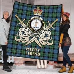 ScotsTee Shop Scottish McCoy Ancient Clan Crest Tartan Quilt The Golden Sword of Courageous Legacy Quilt