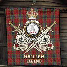 ScotsTee Shop Scottish MacLean of Duart Clan Crest Tartan Quilt The Golden Sword of Courageous Legacy Quilt