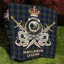 ScotsTee Shop Scottish MacLaren Clan Crest Tartan Quilt The Golden Sword of Courageous Legacy Quilt