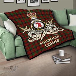 ScotsTee Shop Scottish MacNicol Clan Crest Tartan Quilt The Golden Sword of Courageous Legacy Quilt