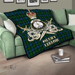 ScotsTee Shop Scottish McCoy Clan Crest Tartan Quilt The Golden Sword of Courageous Legacy Quilt
