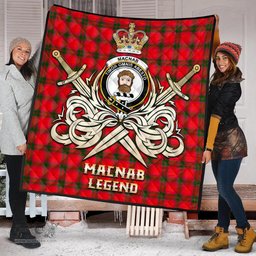 ScotsTee Shop Scottish MacNab Modern Clan Crest Tartan Quilt The Golden Sword of Courageous Legacy Quilt