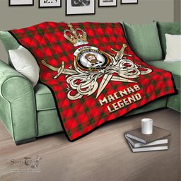 ScotsTee Shop Scottish MacNab Modern Clan Crest Tartan Quilt The Golden Sword of Courageous Legacy Quilt