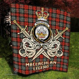 ScotsTee Shop Scottish MacLachlan Weathered Clan Crest Tartan Quilt The Golden Sword of Courageous Legacy Quilt