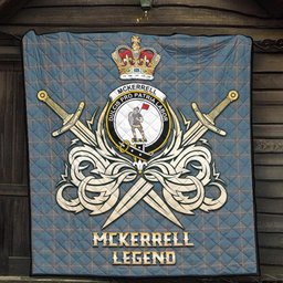 ScotsTee Shop Scottish McKerrell of Hillhouse Dress Clan Crest Tartan Quilt The Golden Sword of Courageous Legacy Quilt