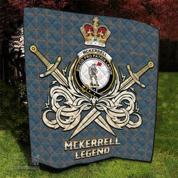 ScotsTee Shop Scottish McKerrell of Hillhouse Dress Clan Crest Tartan Quilt The Golden Sword of Courageous Legacy Quilt